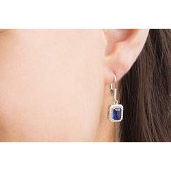 MIA SARINE Sterling Silver Dangle Drop Cubic Zirconia Leverback Earrings for Women