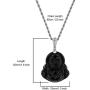 Laughing Buddha Black Jade Pendant Necklace Rope Chain Genuine Certified Grade A Jadeite Jade Hand Crafted, Jade Necklace, 14k White Gold Finish Silver Laughing Jade Buddha Necklace