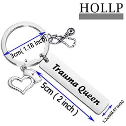 HOLLP Funny Nurse Jewelry Trauma Queen Wound Care Nurse Gift The Best Nurses Keychain RN LPN Gift Medical Jewelry Gift for Doctor Nurse