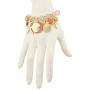 LUX ACCESSORIES Gold Tone Pink Beaded Nautical Sea Life Stretch Charm Bracelet