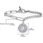 LBJIE Gold Charm Bracelets Stainless Steel Bracelets for Women with Cubic Zirconia Circle, Adjustable Bracelets for Women LBJIE Gold Charm Bracelets Stainless Steel Bracelets for Women with Cubic Zirconia Circle, Adjustable Bracelets for Women