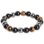 Rustenhof Tiger Eye & Hematite & Black Obsidian 10mm Beaded Triple Protection Bracelet Healing Rope Man Stone Rustenhof Tiger Eye & Hematite & Black Obsidian 10mm Beaded Triple Protection Bracelet Healing Rope Man Stone