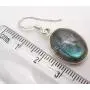 SilverStarJewel Sterling Silver 12 x 16 mm Cab Labradorite tcw 19.6 Earrings 1.3'' New Art SilverStarJewel Sterling Silver 12 x 16 mm Cab Labradorite tcw 19.6 Earrings 1.3'' New Art