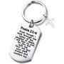 FUSTMW Psalm 23:4 Bible Verse Dog Tag Keyring/Necklace Christian Jewelry Religious Inspirational Gift