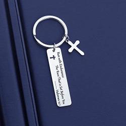SIDIMELO Religious Jewelry Bible Verse Keychain Run with Endurance The Race That is Set Before You Hebrews 12:1 Scripture Keychain Runner Gift