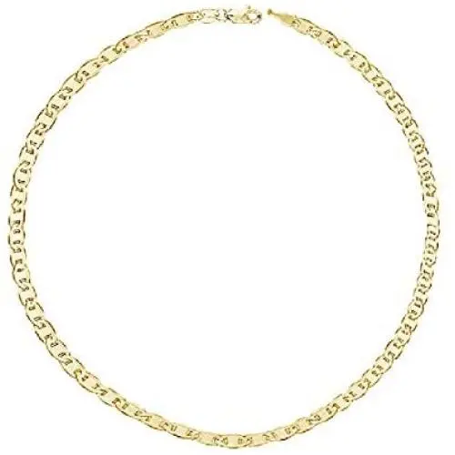 14K SOLID REAL Yellow SOLID Gold 1.7mm Or 3.2mm Or 4.5mm or 6.3mm Shiny Mariner Bracelet Bangle or Foot Anklet for Pendants and For Men and Women with Lobster-Claw Clasp (7'' 8'' 8.5'' or 10 inch)