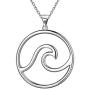 Womens Ocean Wave Necklace Earrings Set 925 Sterling Silver Sea Beach Jewelry Set Girls Boho Jewelry Sea Jewelry for Surfer Beach Lover Gift