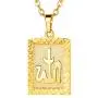 U7 Men Women Platinum / 18K Gold Plated Allah Pendant with 22 inch Link Chain Necklace U7 Men Women Platinum / 18K Gold Plated Allah Pendant with 22 inch Link Chain Necklace
