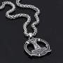 GuoShuang Viking Men Mjolnir Thor Hammer Raven Rune Stainless Steel Necklace with Valknut Gift Bag Nordic Jewelry