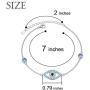 JZMSJF 925 Sterling Silver Evil Eye Bracelet White Blue Third Eye Chain for Women Girls