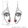 Human Abstract Art Face Crystal Statement Dangle Earrings Vintage Hypoallergenic Face Contour Drop Earring Fashion Punk Style Jewelry for Girls Teens Women