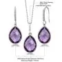 Gem Stone King 925 Silver Amethyst Pear Shape Pendant and Earrings Set (19.50 cttw Birthstone with 18 Inch Silver Chain) Gem Stone King 925 Silver Amethyst Pear Shape Pendant and Earrings Set (19.50 cttw Birthstone with 18 Inch Silver Chain)
