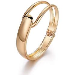 ORTOPEDIA Womens Fashion Bracelet Minimalist Style Wide Alloy Gold Plated Bangle Warp Cuffs Jewelry