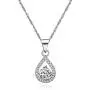 Dainty Platinum Plated Round Cubic Zirconia Teardop Pendant Necklace for Women Teen Girls ZY041 Dainty Platinum Plated Round Cubic Zirconia Teardop Pendant Necklace for Women Teen Girls ZY041