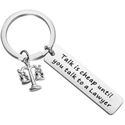 TIIMG Funny Lawyer Gift Attorney Gift Law School Graduation Gift Law Student Gift Talk is Cheap Until You Talk to A Lawyer Scales of Justice Jewelry