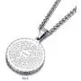 MOO&LEE Serenity Prayer Lords Prayer Coin Pendant Necklace for Men Christian Jewelry 24 Inch Stainless Steel Link Chain