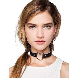 Vintage Gothic Collar Punk Goth Emo Heart Leather Choker Necklace for Girls Women