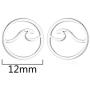 Eiffy Simple Stainless Steel Round Ocean Wave Stud Earrings for Women Sea Beach Earring Jewelry