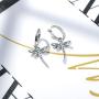 AOBOCO Dragonfly Earrings Sterling Silver Hoop Earrings with Simulated Light Sapphire Crystals from Austria, Adorable Insects in The Garden Series, Hypoallergenic Dragonfly Jewelry Gifts for Women