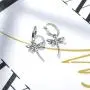 AOBOCO Dragonfly Earrings Sterling Silver Hoop Earrings with Simulated Light Sapphire Crystals from Austria, Adorable Insects in The Garden Series, Hypoallergenic Dragonfly Jewelry Gifts for Women