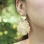 Boho Raffia Earrings Statement Flower Earrings Drop Dangle Bohemian Earrings
