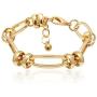 N/Q 14K Gold Silver Plated Chunky Link Choker Necklace Bracelets for Women Girls Jewelry Set Gothic Oval Rectangle Geometric Paperclip Chain Bracelets