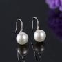 Pearl Earrings For Women, 925 Sterling Silver Freshwater Cultured Pearl Drop Dangle Hook Earring Jewelry