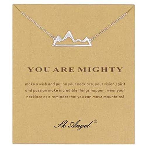 SK Angel Message Card Compass Pendant Necklace Friendship Starfish Good Luck Elephant Pendant Chain Necklace with Gift Card