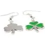 Shamrock Green Dangle Earrings: Green Clover Dangling Earrings for Women - St Patricks Day Accessories
