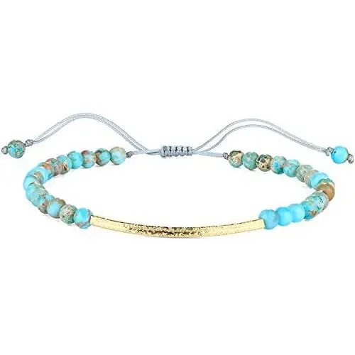 KELITCH Friendship Bracelets Handmade Single Strand Gold Beaded Bar Bracelets Chic Bangle KELITCH Friendship Bracelets Handmade Single Strand Gold Beaded Bar Bracelets Chic Bangle