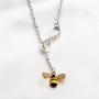 FUSTMW Crystal Bumblebee Pendant Necklace Infinity Love Charm Flying Honeybee Insect Jewelry Gifts (fts 3-8inch Wrist bee Bracelet)