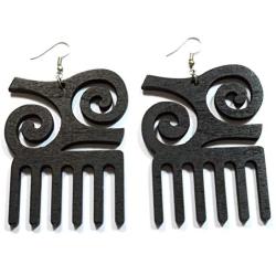 Adinkra Symbols A War Hero Bravery Wood Engraved Gyaman Kingdom Women Fashion Jewelry Dangle Drop Earrings