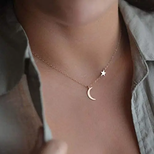 Jovono Bohe Necklace Mooon Necklace Star Pendant Necklace Chain for Women and Girls Jovono Bohe Necklace Mooon Necklace Star Pendant Necklace Chain for Women and Girls