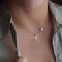 Jovono Bohe Necklace Mooon Necklace Star Pendant Necklace Chain for Women and Girls