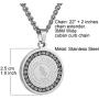 HZMAN Bible Verse Prayer Necklace Christian Jewelry Gold Stainless Steel Praying Hands Coin Medal Pendant