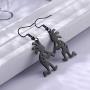 fishhook Southwestern Native American Style Kokopelli Figure Flutist Stainless Steel Drop Dangle Pendant Earrings for Girl Women