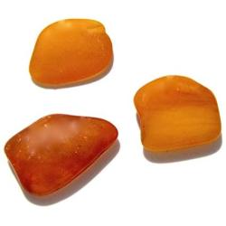 Ian and Valeri Co. Raw Amber Flat Gemstones Small Set of 3 Gem Stones