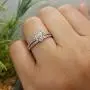 Dazzlingrock Collection Round Pink Sapphire & White Diamond Ladies Heart Shaped Bridal Engagement Ring Set, Sterling Silver