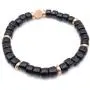 Mens Glass & Brass Stretch Bead Bracelet - Black Mens Glass & Brass Stretch Bead Bracelet - Black