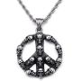 starchenie Peace Sign Pendant of Skull Necklace Stainless Steel Punk Jewelry for Men