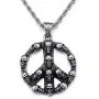 starchenie Peace Sign Pendant of Skull Necklace Stainless Steel Punk Jewelry for Men