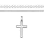XP Jewelry Mens Sterling Silver Cross Pendant Curb Link Chain Necklace Italian Made - Choose Width and Length