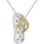 Pretty Jewels Diamond Flip Flop Pendant Slipper Beach Sandal Fancy Pendant 0.07 cttw Diamonds 925 Sterling Silver