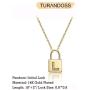 Turandoss Gold Initial Lock Necklaces for Women, 14K Gold Plated Dainty Personalized Initial CZ Letter Padlock Pendant Gold Lock Necklaces for Women Girls Trendy Jewelry Gifts
