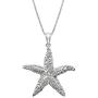 Honolulu Jewelry Company Sterling Silver Textured Starfish Necklace Pendant with 18'' Box Chain