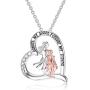 LEECCI Sister Gifts from Sister 925 Sterling Silver Sister Heart Pendant Necklaces Best Friend Necklace Christmas Jewelry Gift for Women Female Friends Girls