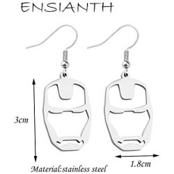 ENSIANTH Iron Man Necklace Iron Man Earrings Iron Man Jewelry Fathers Gift Mother’s Gift Avenger Fan Gift