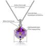 Colorful Cubic Swarovski Crystal Pendant Necklace Earrings for Women 14K Gold Plated Hypoallergenic Jewelry Set