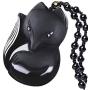 Pure Natural Obsidian Pendant Necklace Obsidian Crystal Pendant Necklace Pattern with Extend Bead Chain for Men or Women