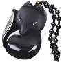 Pure Natural Obsidian Pendant Necklace Obsidian Crystal Pendant Necklace Pattern with Extend Bead Chain for Men or Women Pure Natural Obsidian Pendant Necklace Obsidian Crystal Pendant Necklace Pattern with Extend Bead Chain for Men or Women